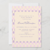 Invitation Baby shower rétro Super rose et pourpre (Devant)
