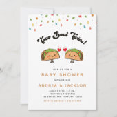 Invitation Baby shower rétro Super Taco Bout Twins Fiesta (Devant)