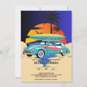 Invitation Baby shower Retro Surfer (Devant)