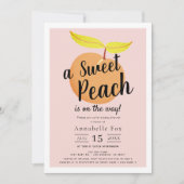 Invitation Baby shower Retro Sweet Peach (Devant)