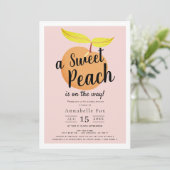 Invitation Baby shower Retro Sweet Peach (Debout devant)