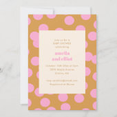 Invitation Baby Shower Rétro Taches de Couples Or Rose (Devant)