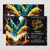 Invitation Baby shower rêvé de lucioles enchantées (Devant / Derrière)