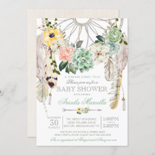 Invitation Baby shower rêveur de Boho de receveur de