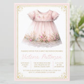 Invitation Baby shower Robe Fleur sauvage Blush Gold