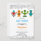 Invitation baby shower robotique (Devant)