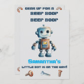 Invitation Baby shower robotique (Devant / Derrière)