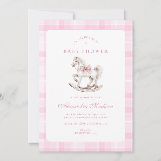 Invitation Baby shower rocheux Plaid (Devant)