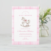 Invitation Baby shower rocheux Plaid (Debout devant)