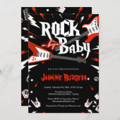 Invitation Baby shower Rock a Bye, Invitation de g (Devant / Derrière)