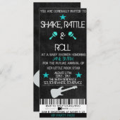 Invitation Baby shower Rock Star (Devant / Derrière)