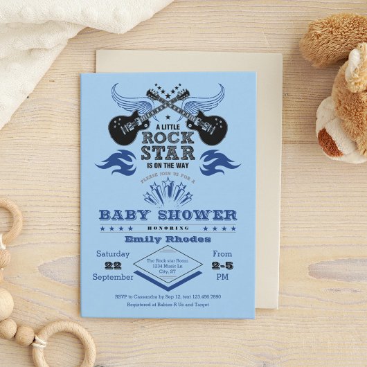 Invitation Baby shower Rock Star