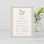 Invitation Baby shower Rocking Horse (Debout devant)