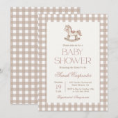 Invitation Baby shower Rocking Horse (Devant / Derrière)