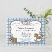 Invitation Baby shower Rocking Horse Cowboy (Debout devant)