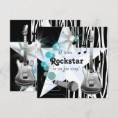 Invitation Baby Shower Rockstar Garçon (Devant / Derrière)