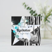 Invitation Baby Shower Rockstar Garçon (Debout devant)