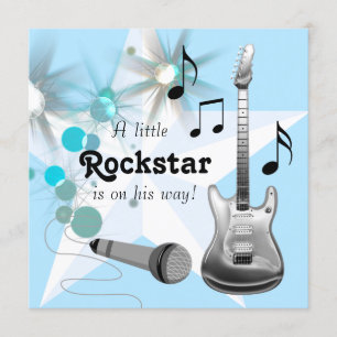 Invitation Baby Shower Rockstar Garçon