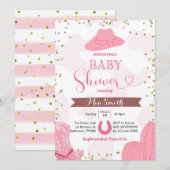Invitation baby shower Rodeo cowgirl (Devant / Derrière)