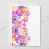 Invitation Baby shower romantique pastel violet orangé (Dos)