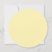 Invitation Baby shower rond de dentelle jaune et gris Invitat (Dos)