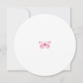 Invitation Baby shower rond d'or rose Eucalyptus papillon (Dos)