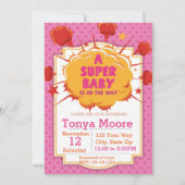 Invitation Baby shower rose (Devant)