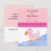 Invitation Baby shower rose (Devant / Derrière)