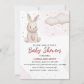 Invitation Baby shower rose (Devant)
