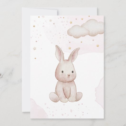 Invitation Baby shower rose (Dos)