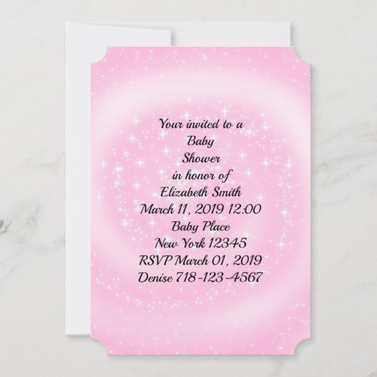 Invitation Baby shower rose (Devant)
