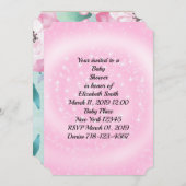 Invitation Baby shower rose (Devant / Derrière)