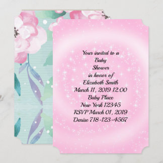 Invitation Baby shower rose