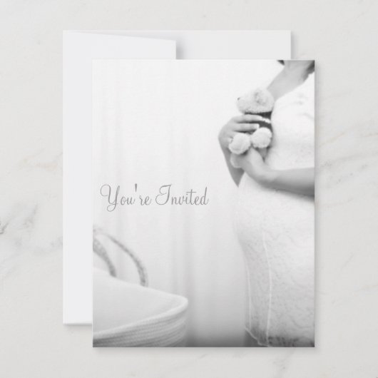 Invitation baby shower (rose) (Devant)