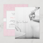 Invitation baby shower (rose) (Devant / Derrière)