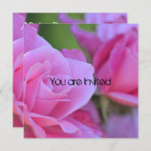 Invitation Baby shower rose (Devant / Derrière)