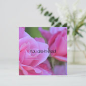 Invitation Baby shower rose (Debout devant)