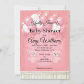 Invitation Baby shower Rose (Devant)