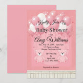 Invitation Baby shower Rose (Devant / Derrière)