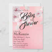 Invitation Baby shower rose (Devant)