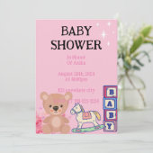 INVITATION BABY SHOWER ROSE (Debout devant)