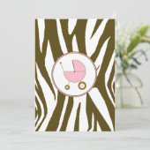 Invitation Baby shower rose (Debout devant)