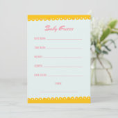 Invitation Baby shower rose (Debout devant)