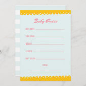 Invitation Baby shower rose (Devant / Derrière)