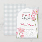 Invitation Baby shower rose (Devant / Derrière)