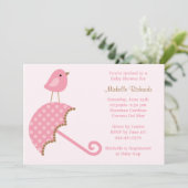 Invitation Baby shower rose (Debout devant)