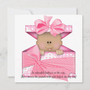 Invitation Baby shower rose Afro-Américain