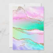 Invitation Baby shower rose arc-en-ciel Agate Girl (Dos)