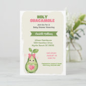 Invitation Baby shower rose Avocado Saint-Guacamole (Debout devant)