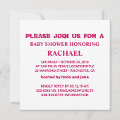 Invitation Baby shower rose, Baby Girl Douche (Dos)